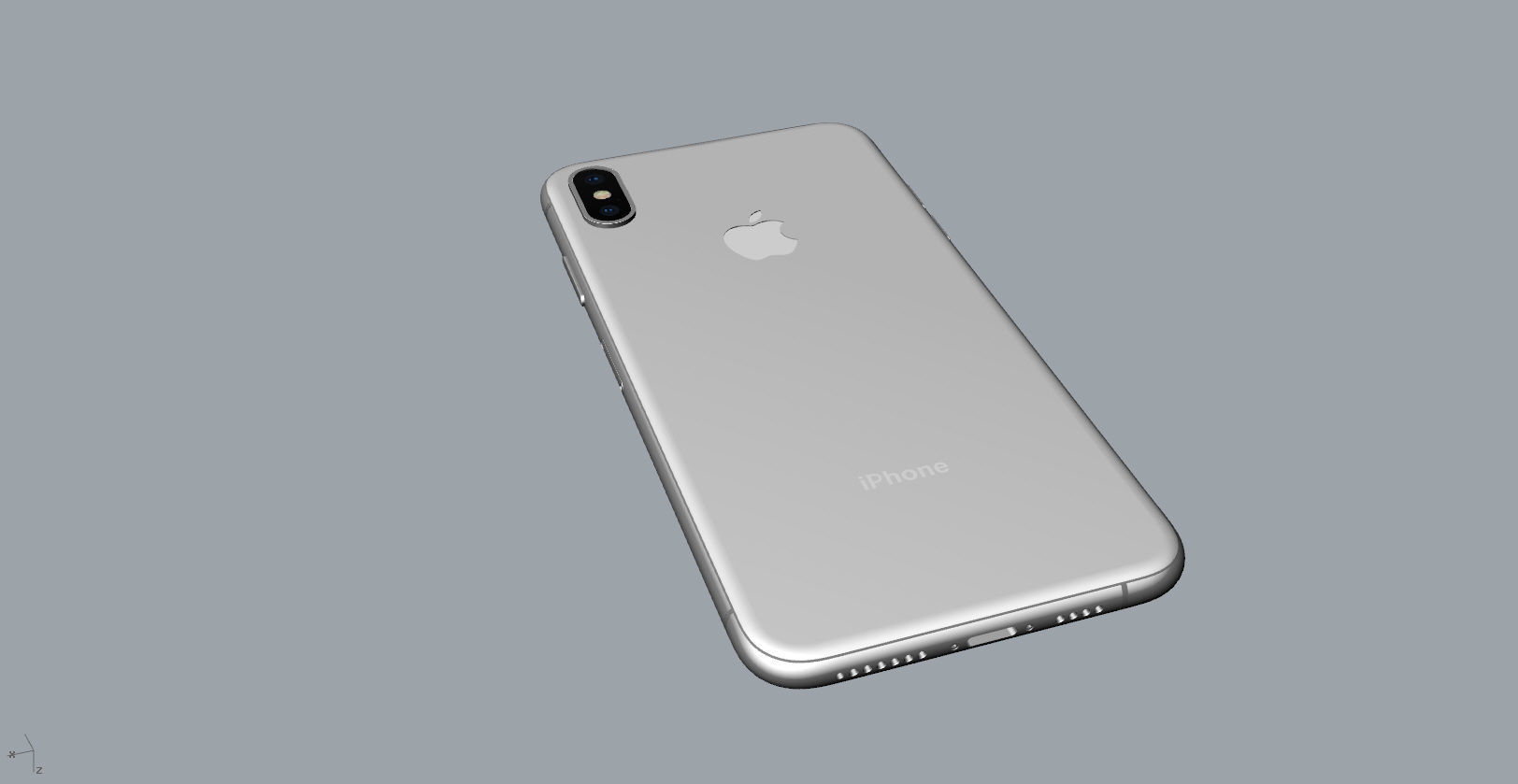 Realistic iphone XS MAX silver Low-poly 3D model_15