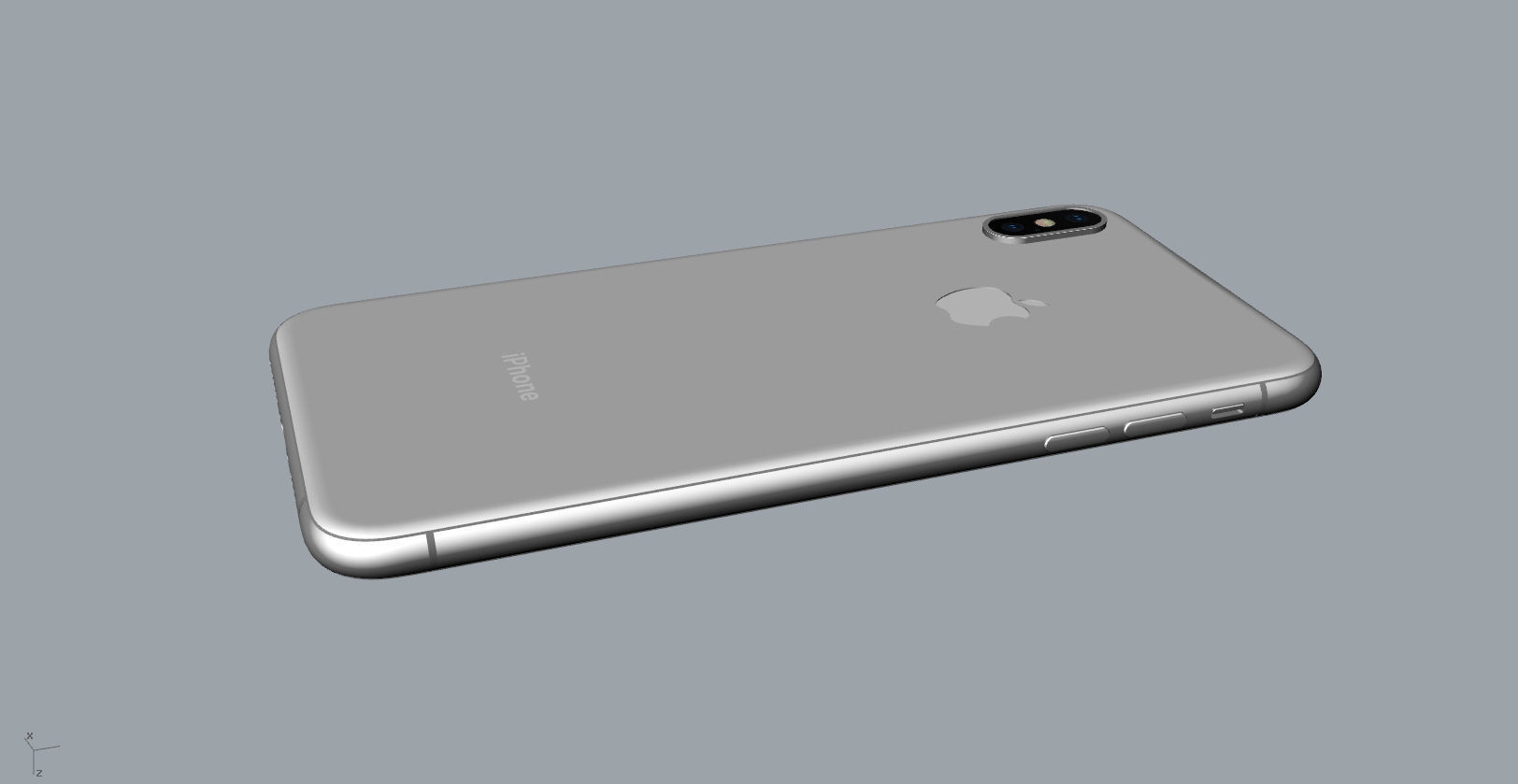 Realistic iphone XS MAX silver Low-poly 3D model_20