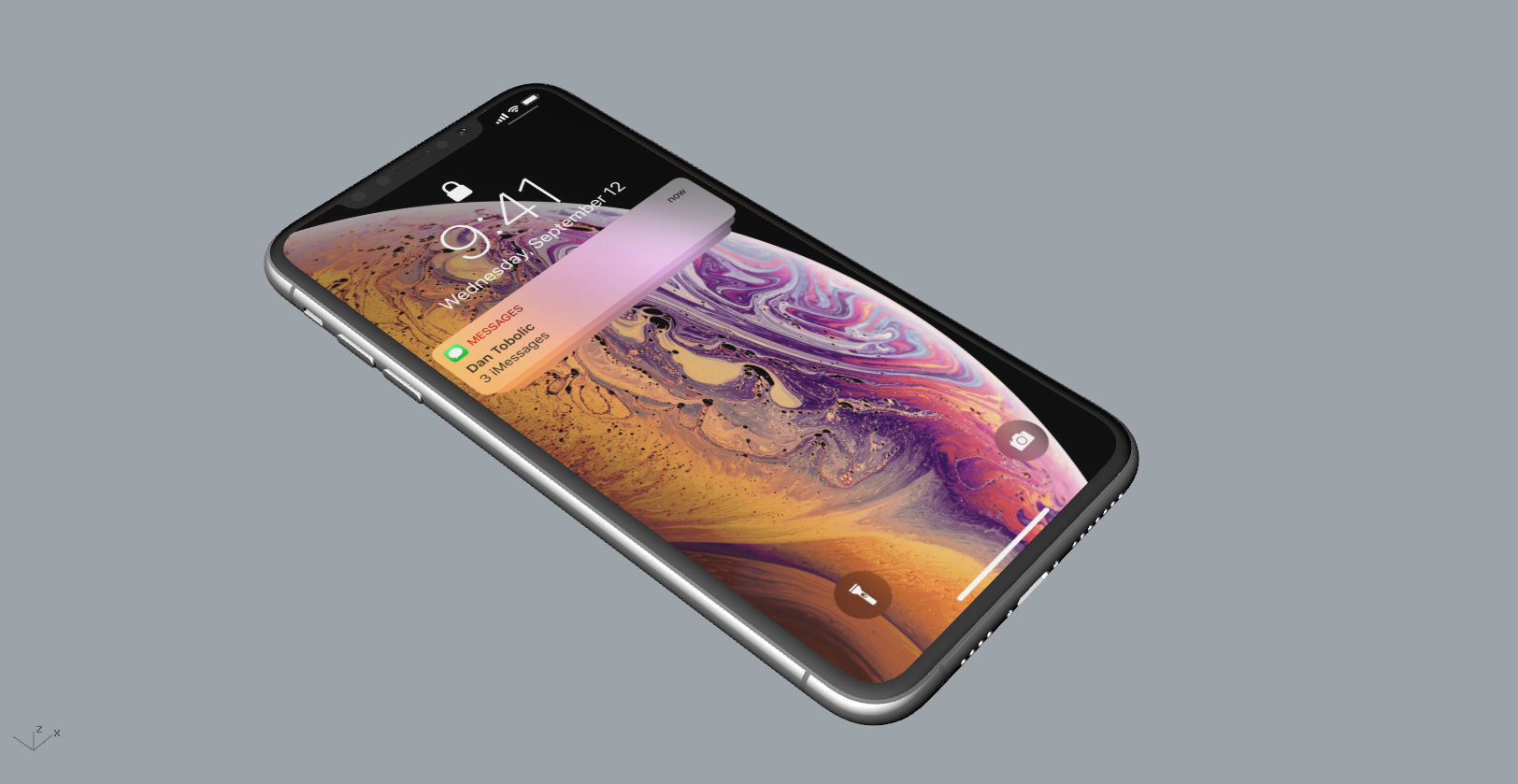 Realistic iphone XS MAX silver Low-poly 3D model_34