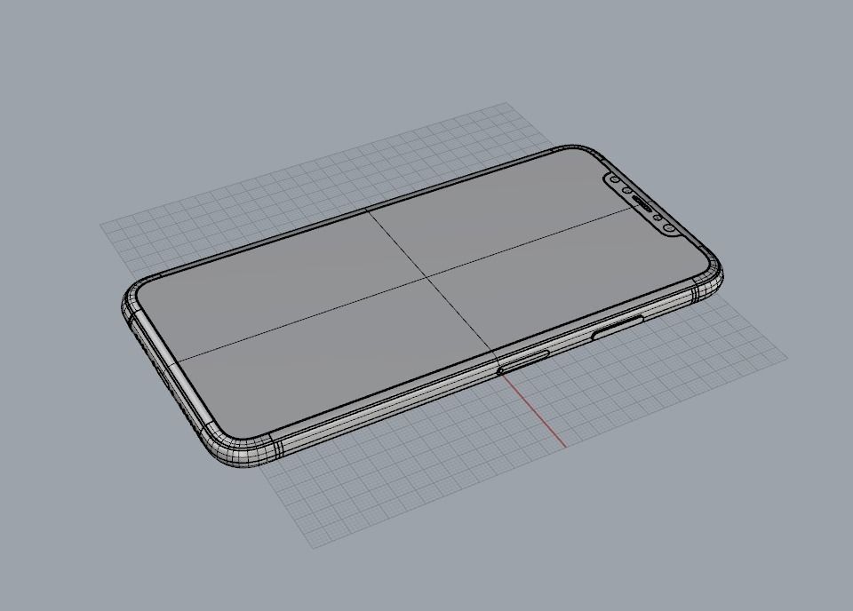Realistic iphone XS MAX silver Low-poly 3D model_39