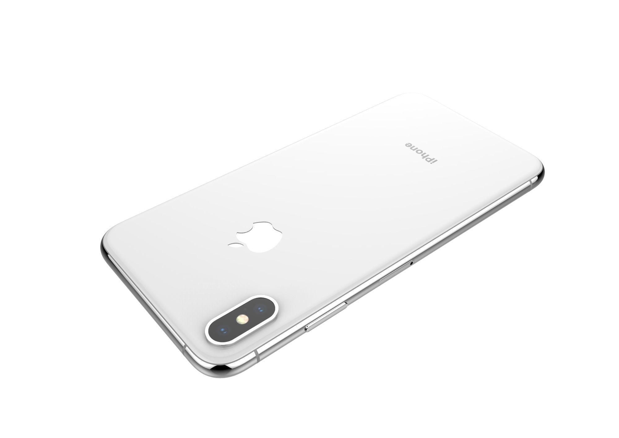 Realistic iphone XS MAX silver Low-poly 3D model_6