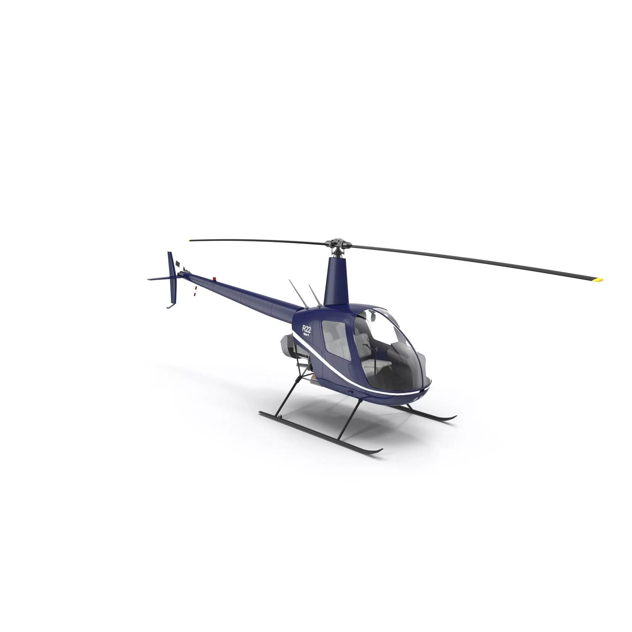 Robinson R22 Helicopter 3D model_0