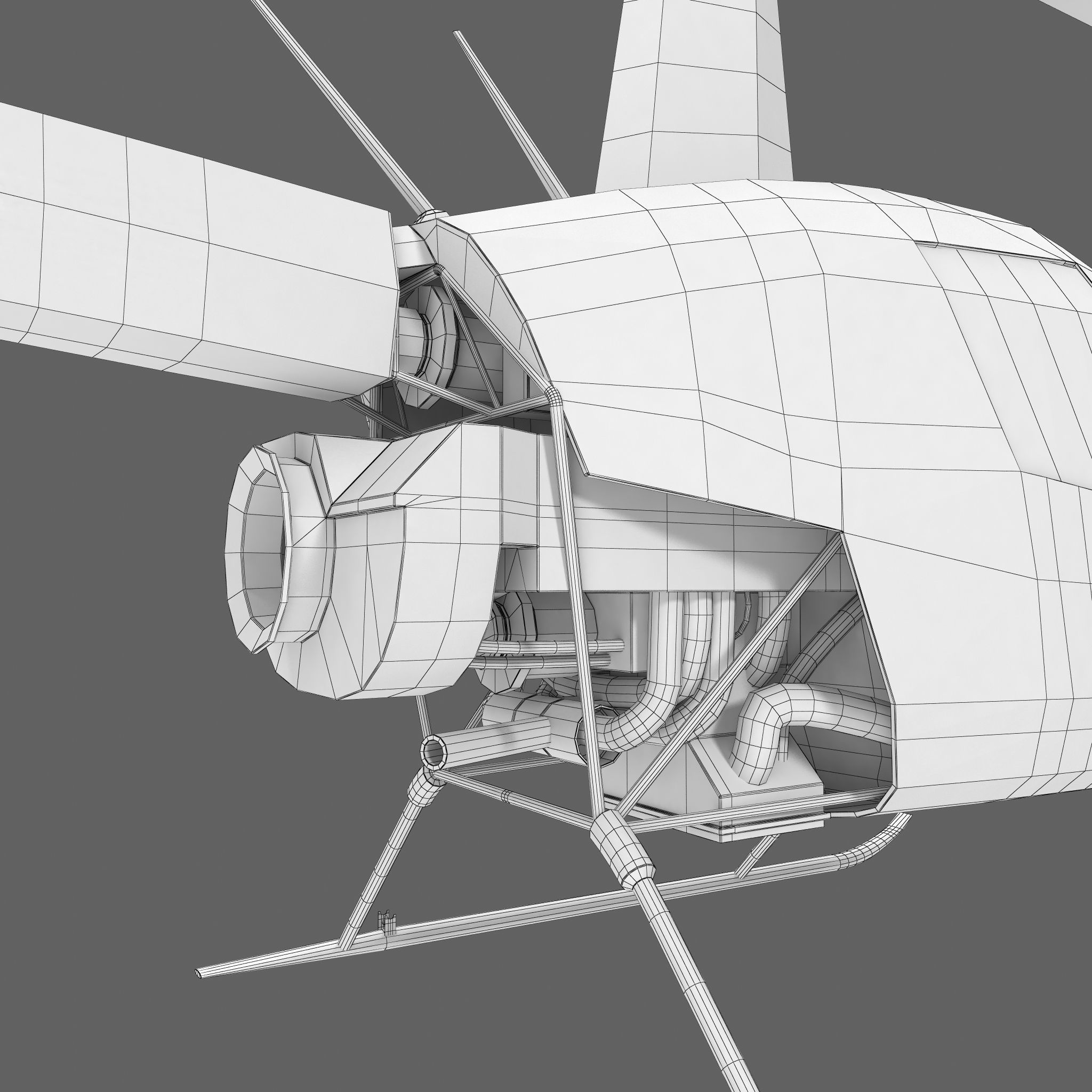 Robinson R22 Helicopter 3D model_14