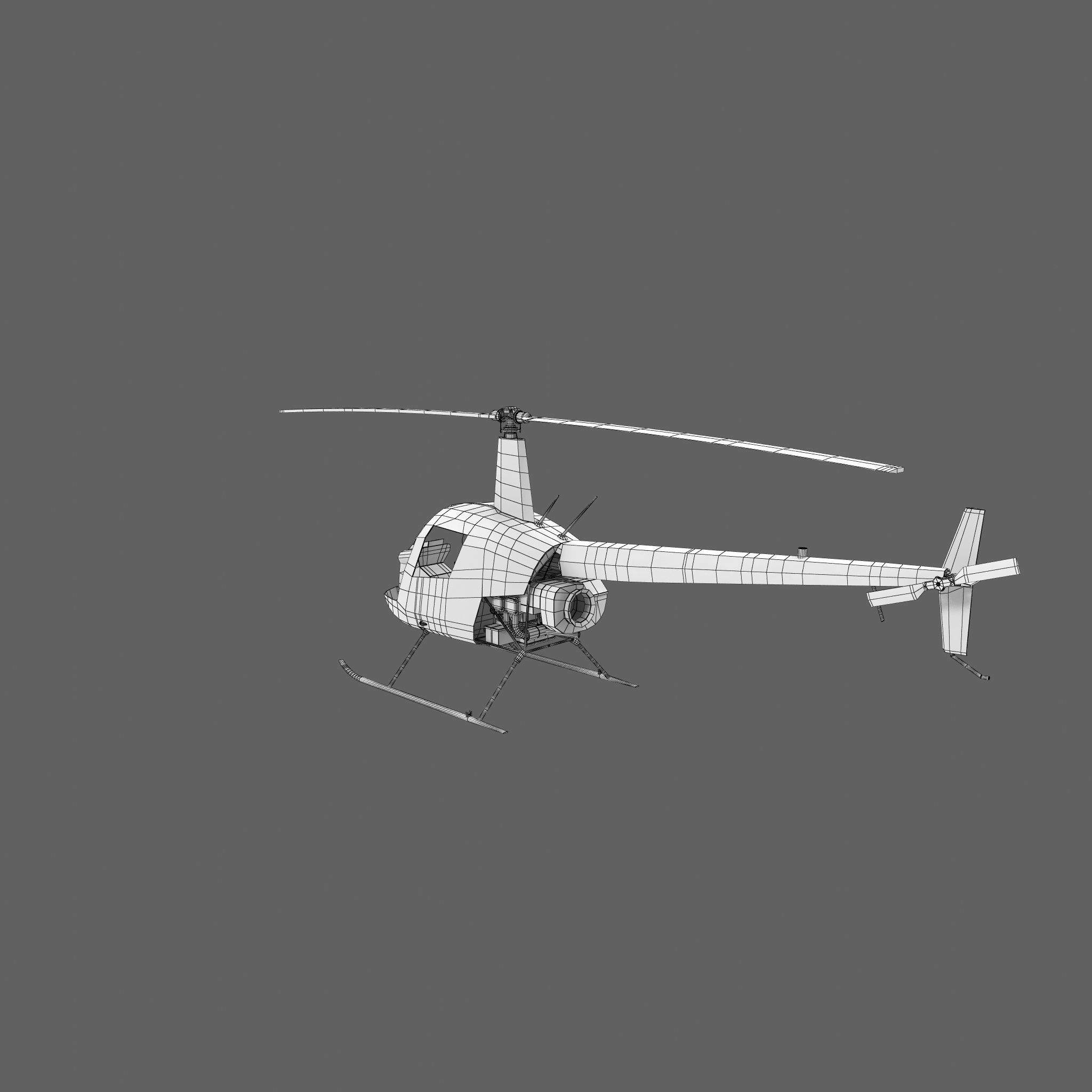 Robinson R22 Helicopter 3D model_11