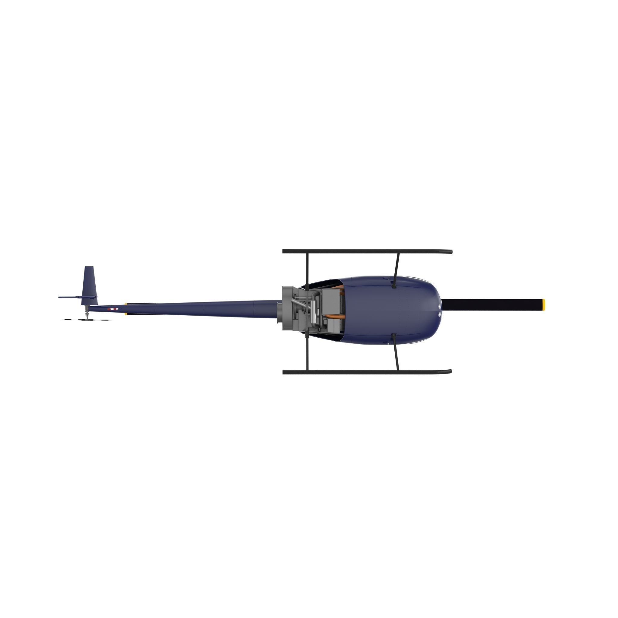 Robinson R22 Helicopter 3D model_7