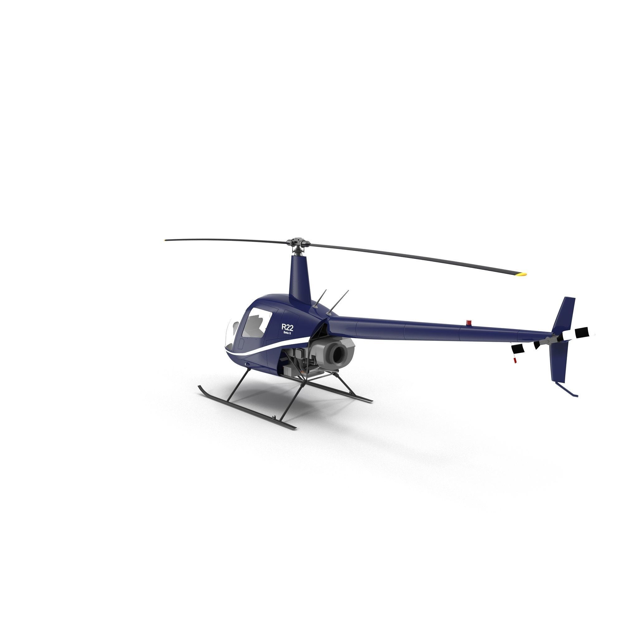 Robinson R22 Helicopter 3D model_1