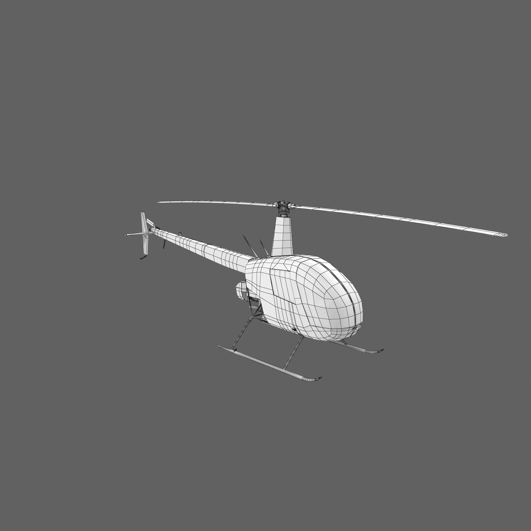 Robinson R22 Helicopter 3D model_9