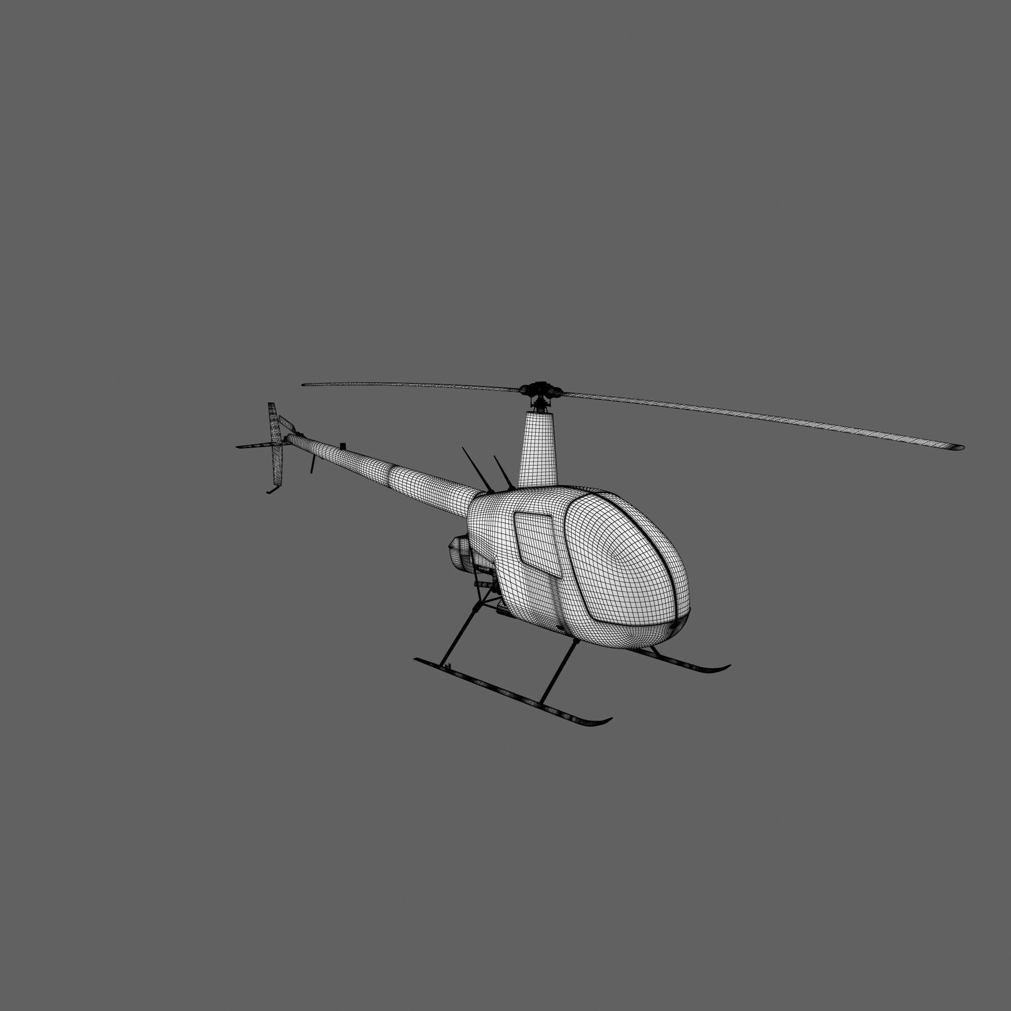 Robinson R22 Helicopter 3D model_10