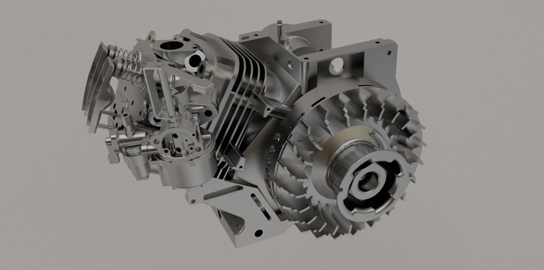 Four-stroke engine 3D model_1