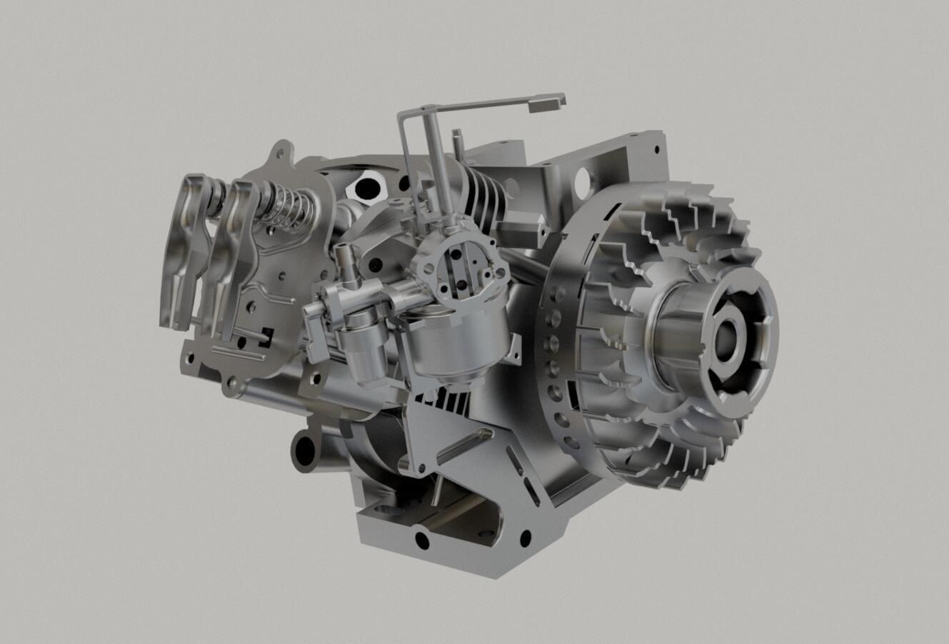 Four-stroke engine 3D model_4