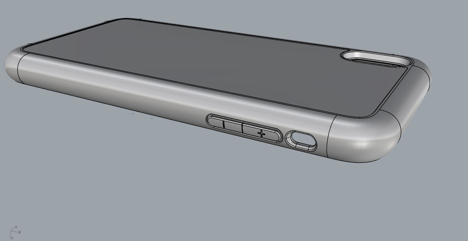 Iphone XS Max  blue case 3D print model_26