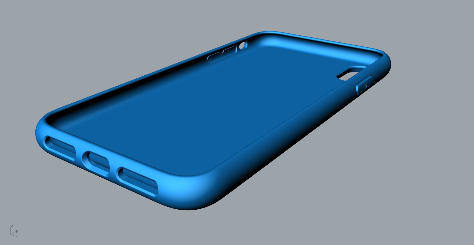 Iphone XS Max  blue case 3D print model_10