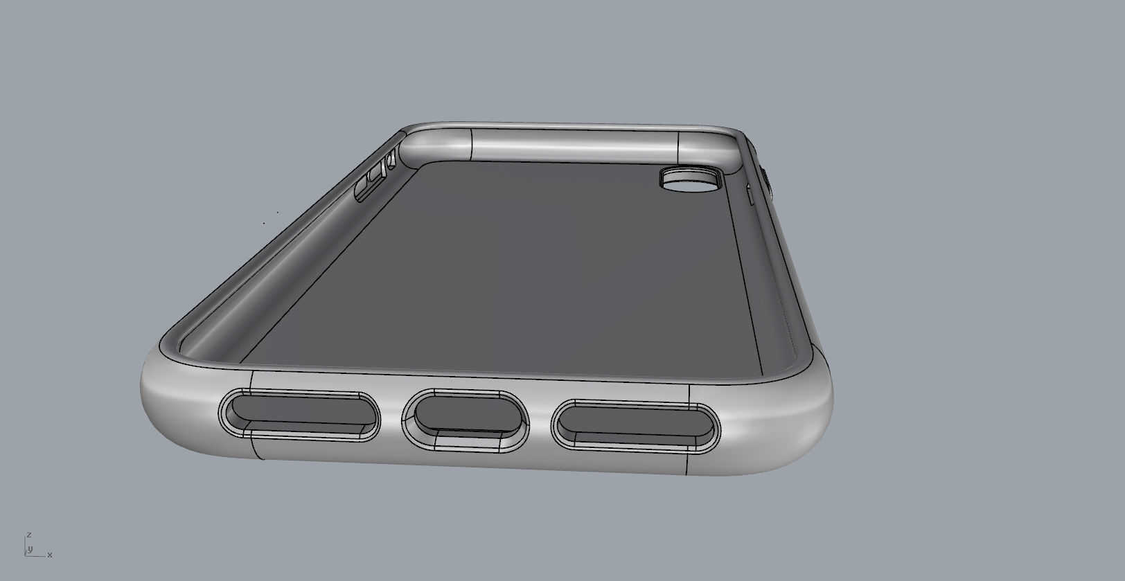 Iphone XS Max  blue case 3D print model_30