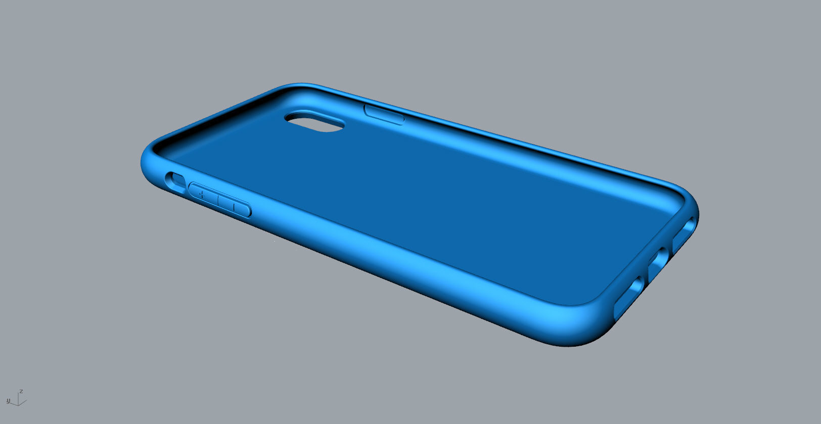 Iphone XS Max  blue case 3D print model_12