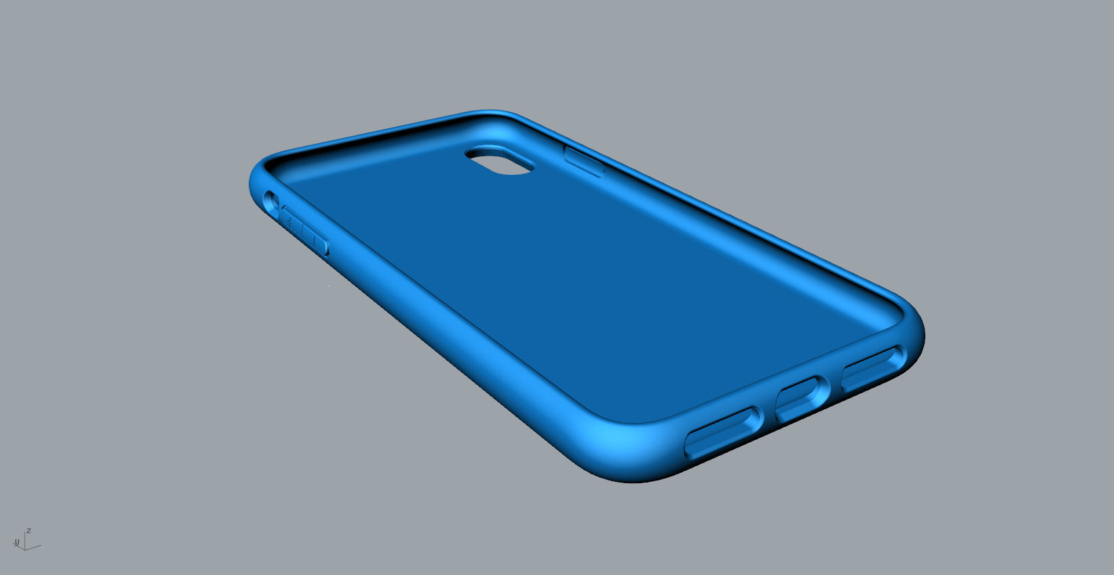 Iphone XS Max  blue case 3D print model_8