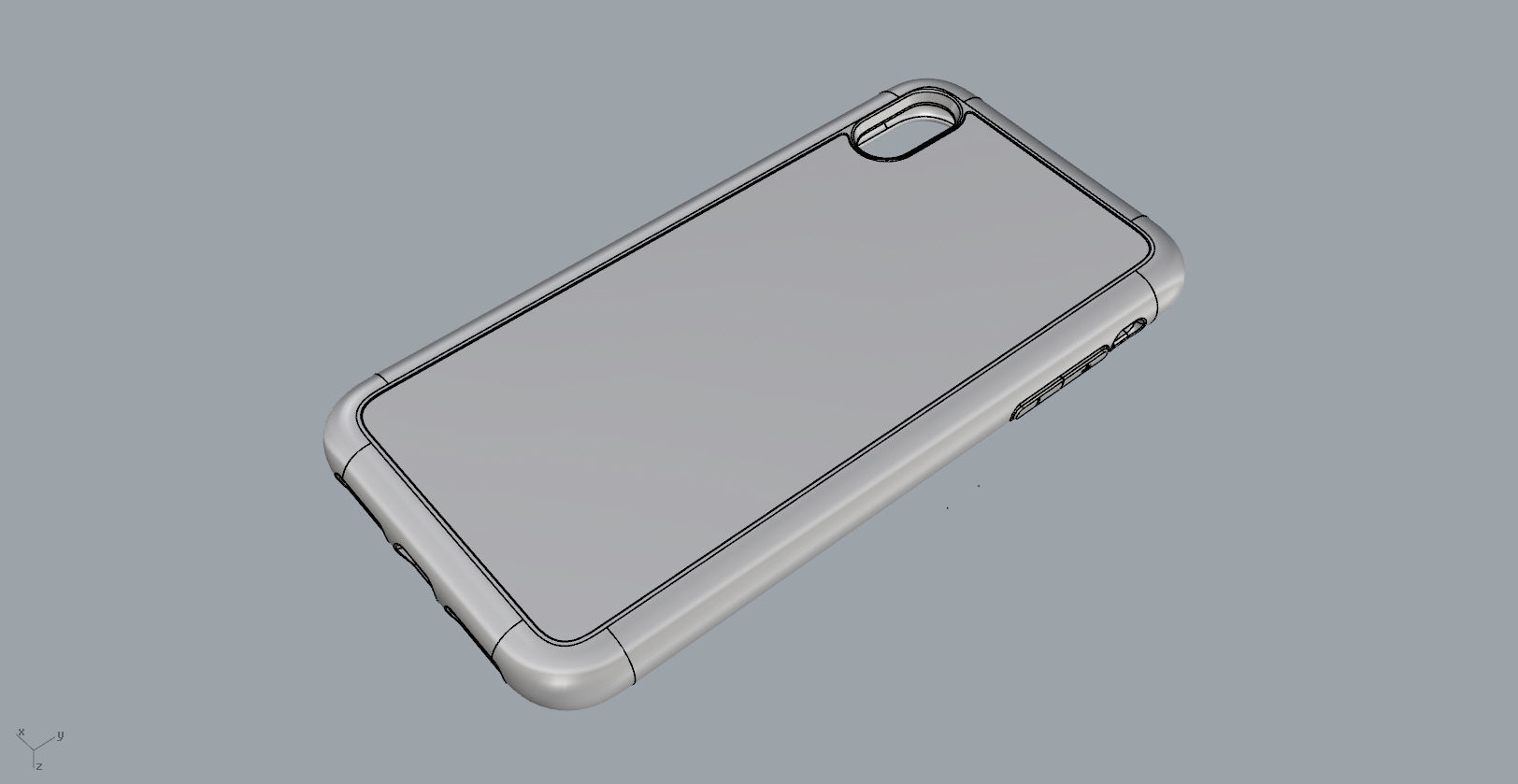 Iphone XS Max  blue case 3D print model_22