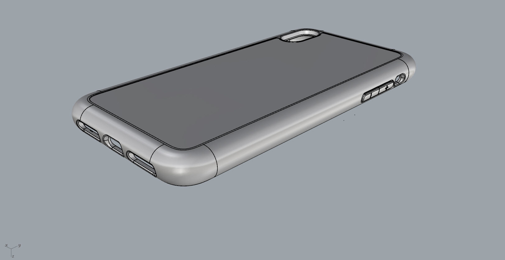 Iphone XS Max  blue case 3D print model_23