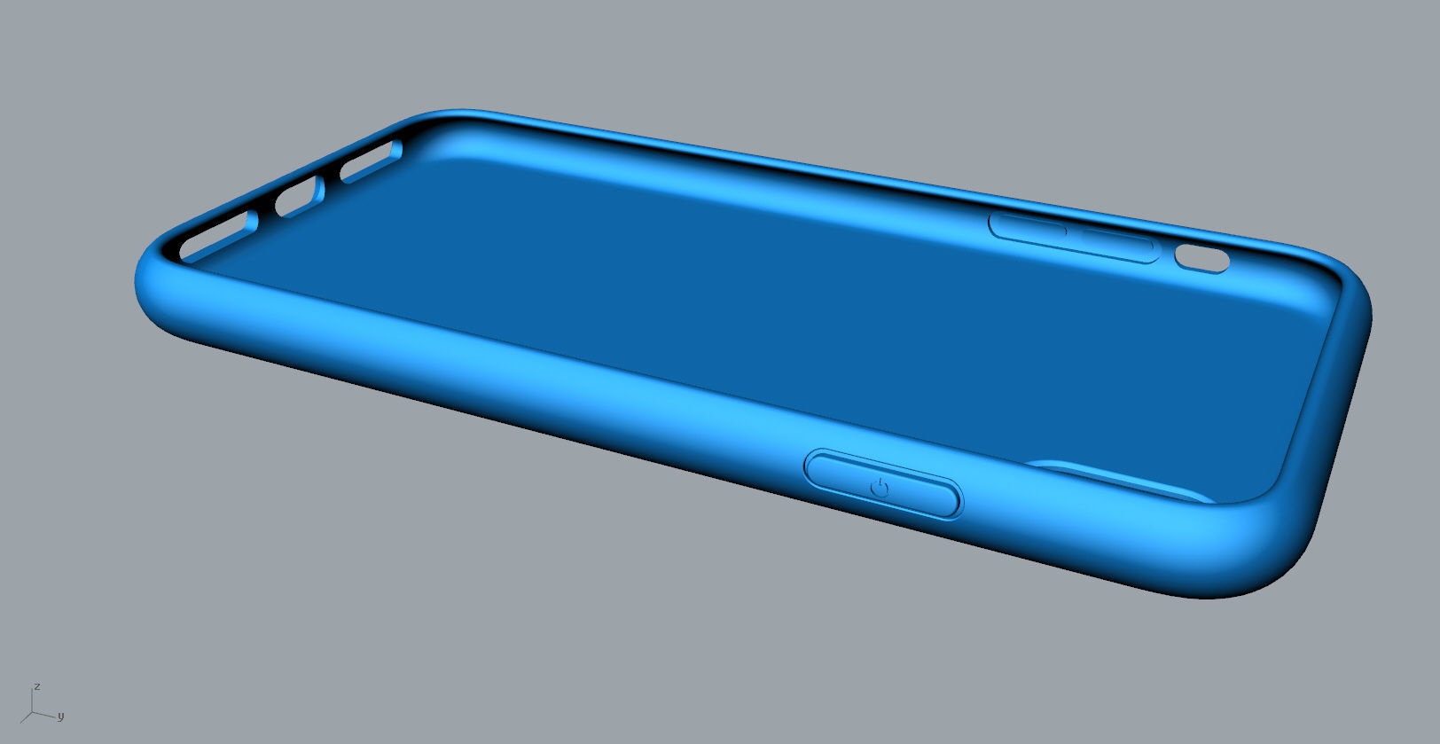 Iphone XS Max  blue case 3D print model_13