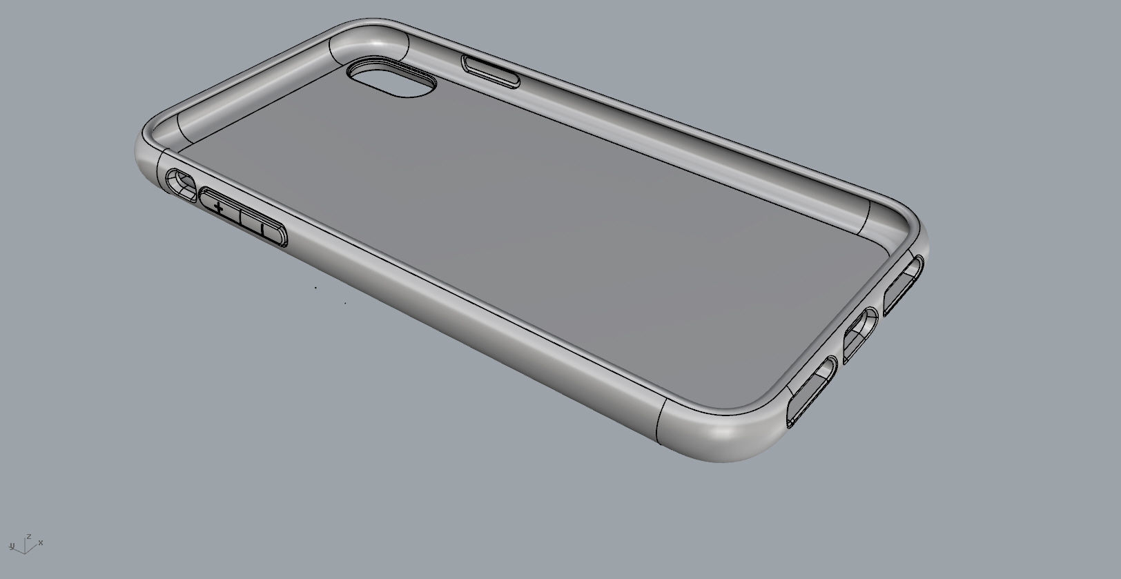 Iphone XS Max  blue case 3D print model_28