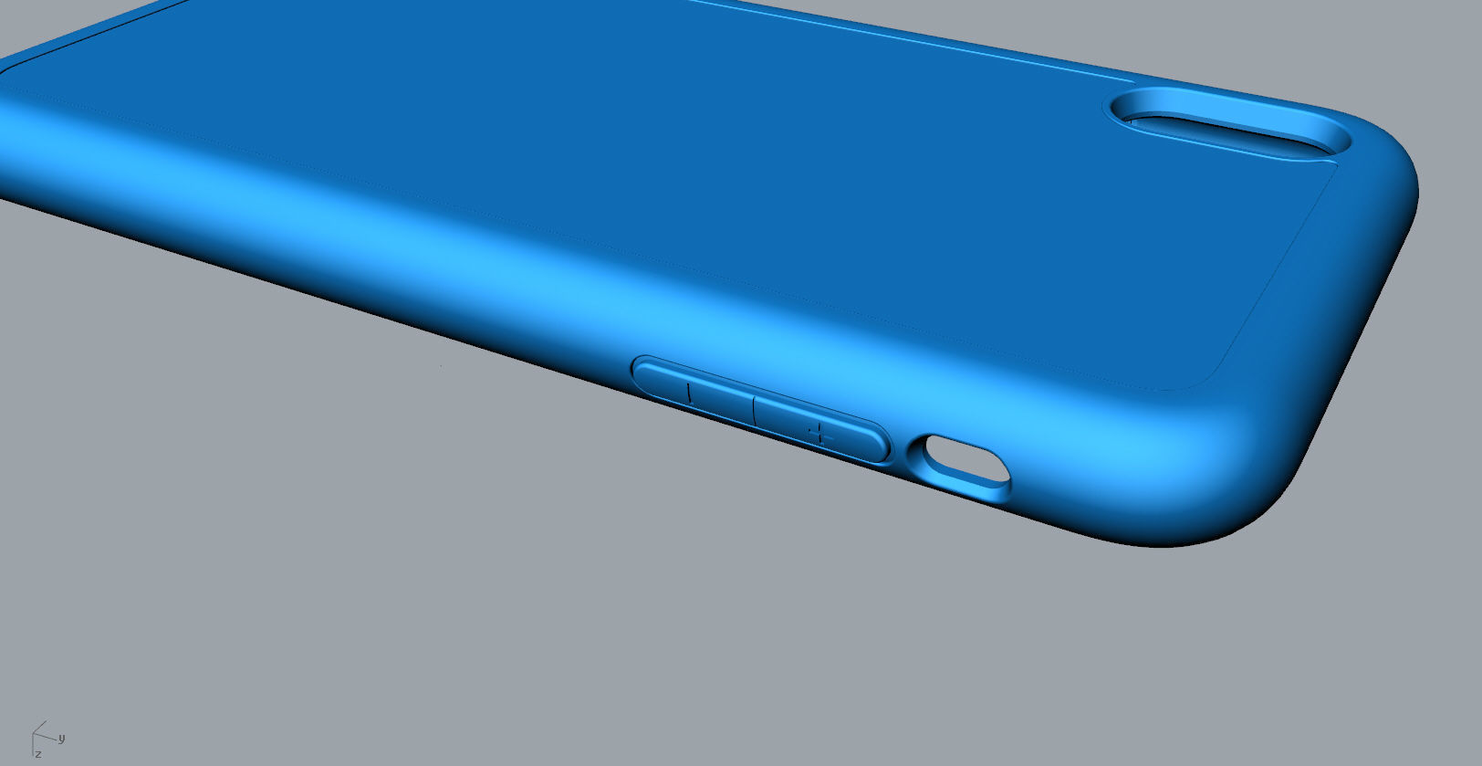 Iphone XS Max  blue case 3D print model_24