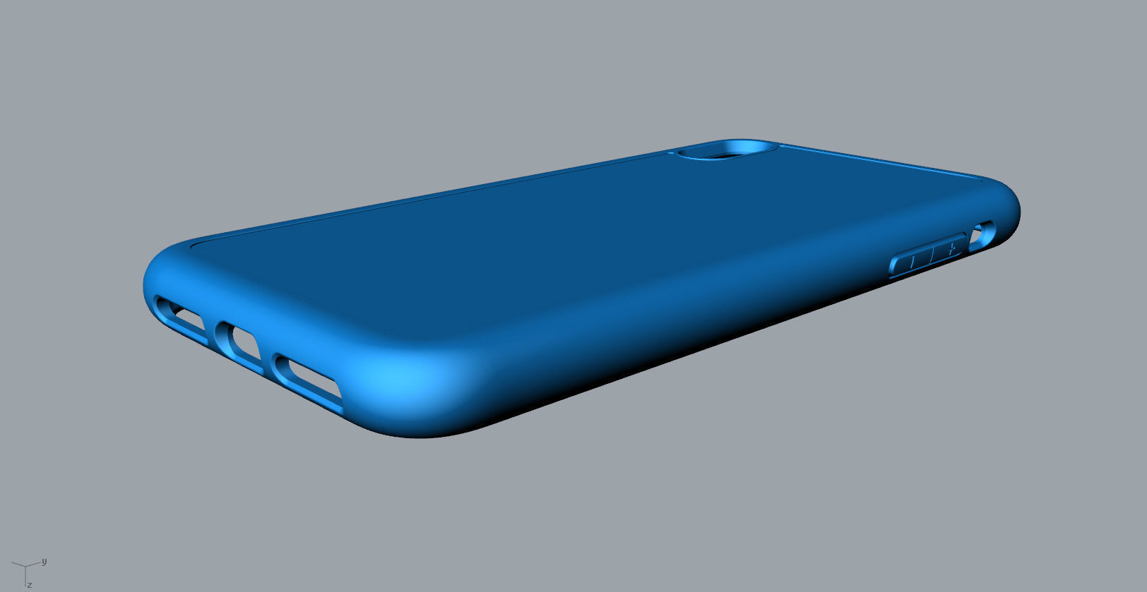 Iphone XS Max  blue case 3D print model_18