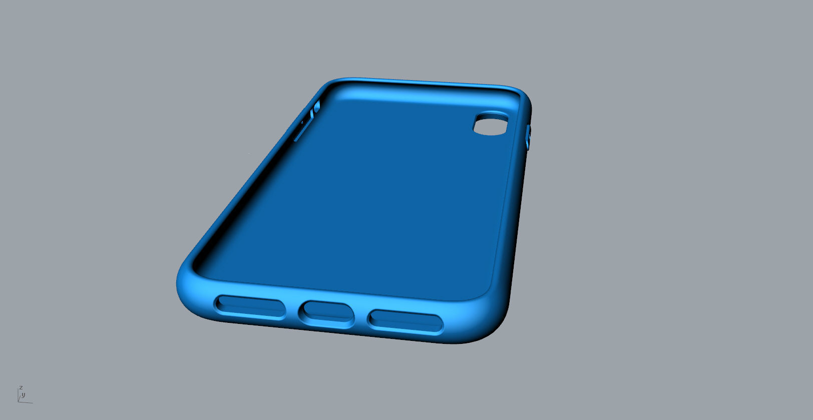 Iphone XS Max  blue case 3D print model_9