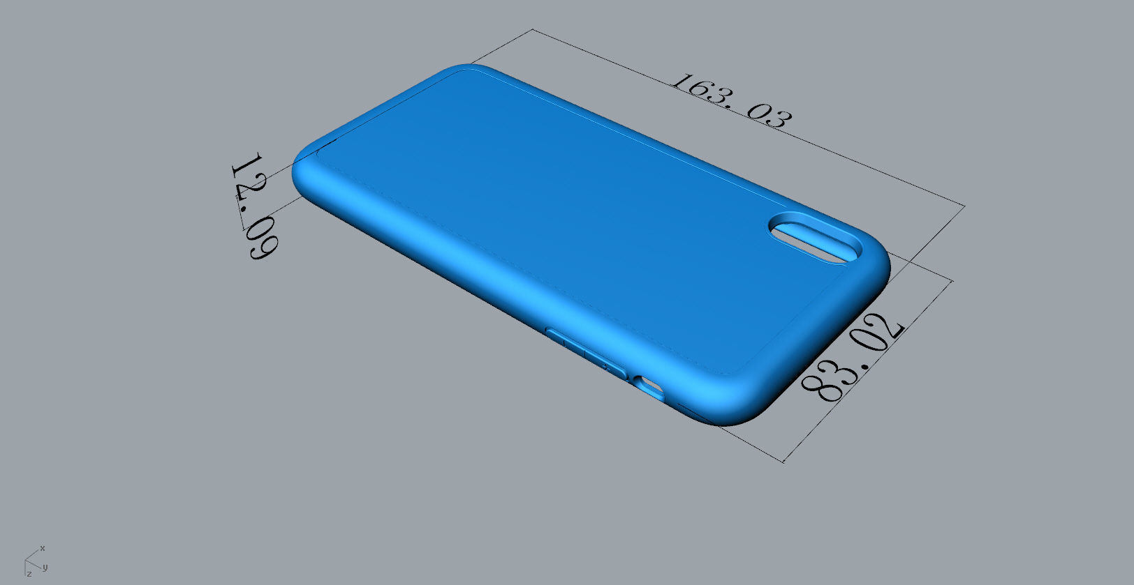 Iphone XS Max  blue case 3D print model_21