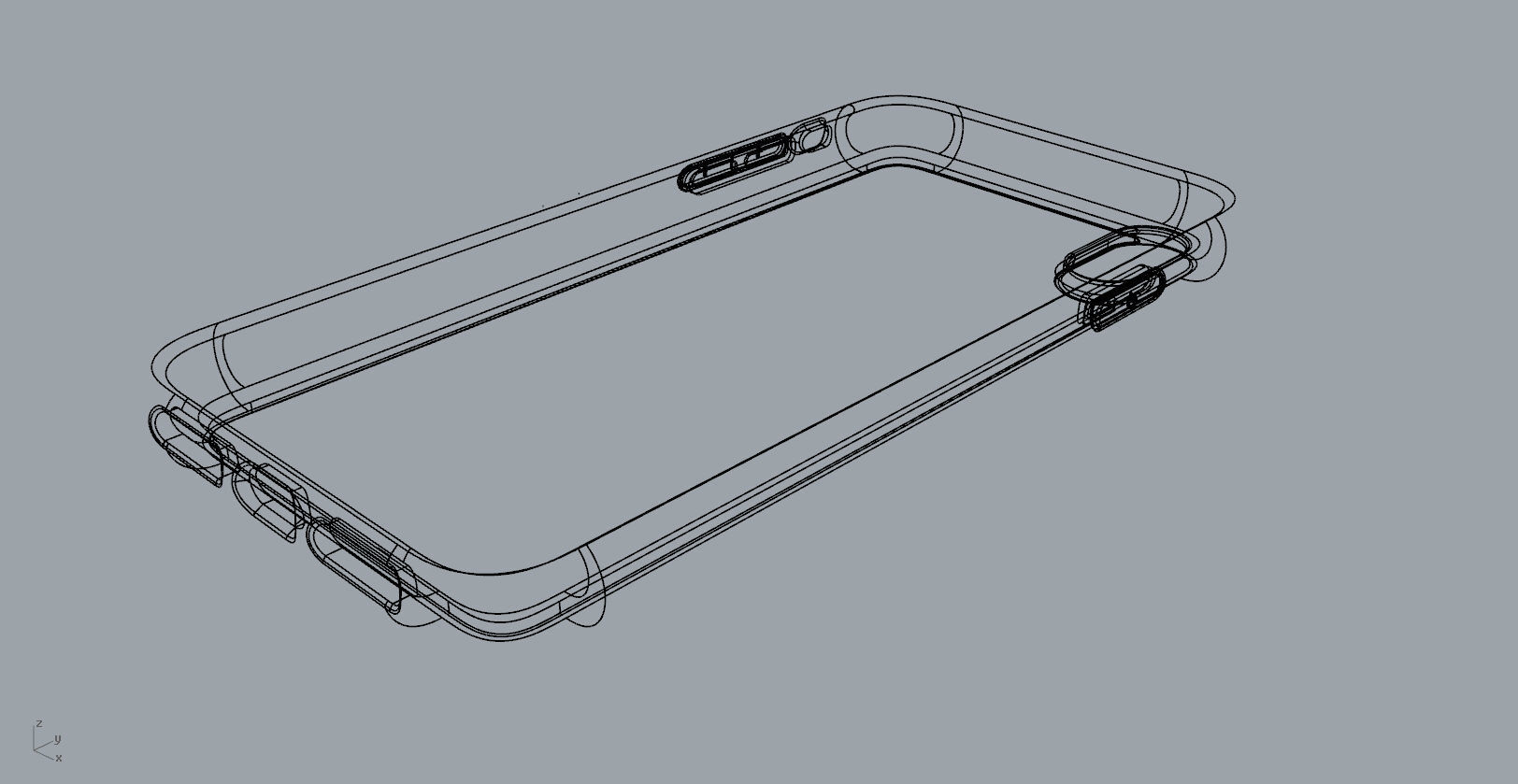 Iphone XS Max  blue case 3D print model_33