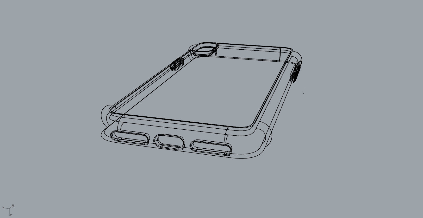Iphone XS Max  blue case 3D print model_32