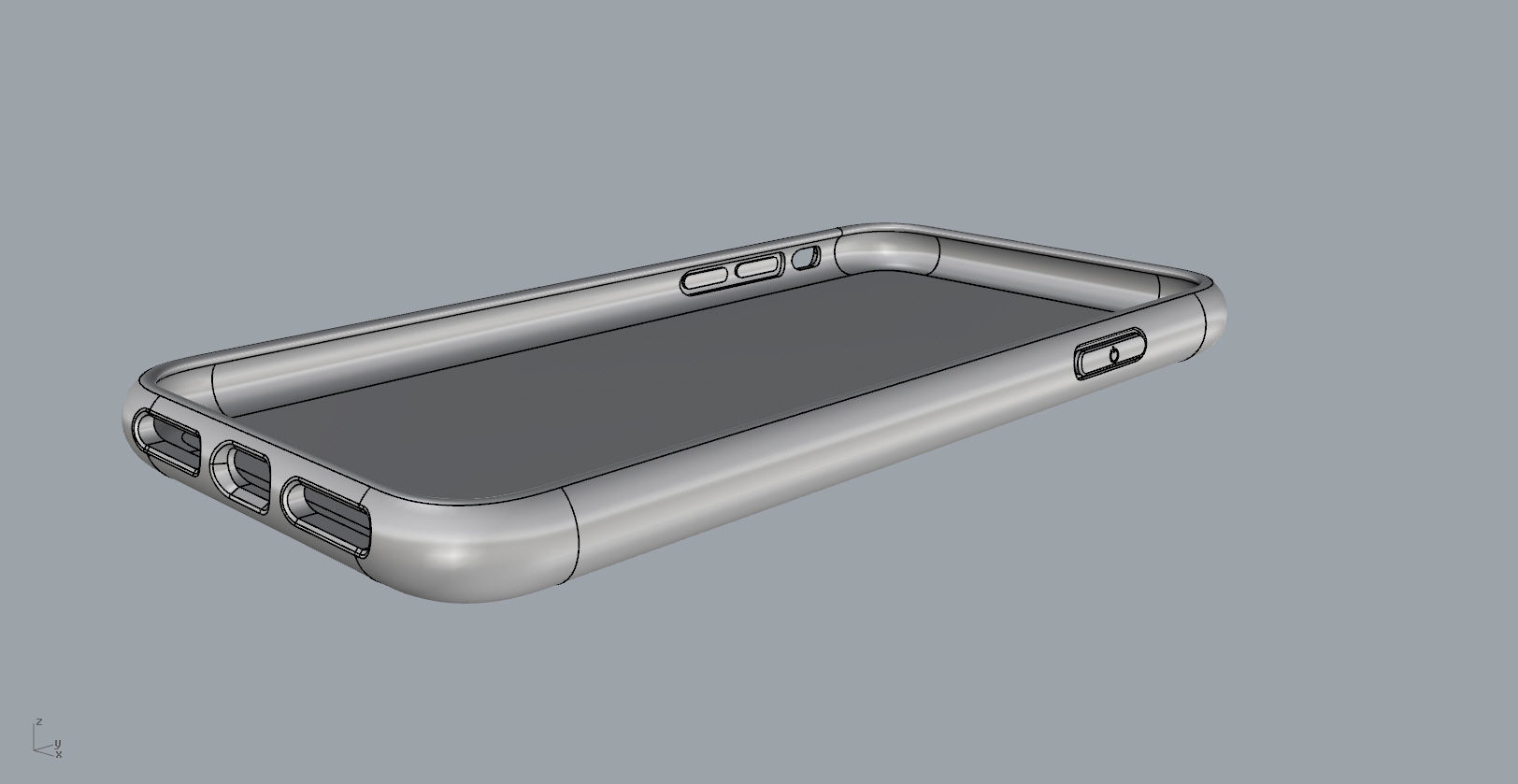Iphone XS Max  blue case 3D print model_29