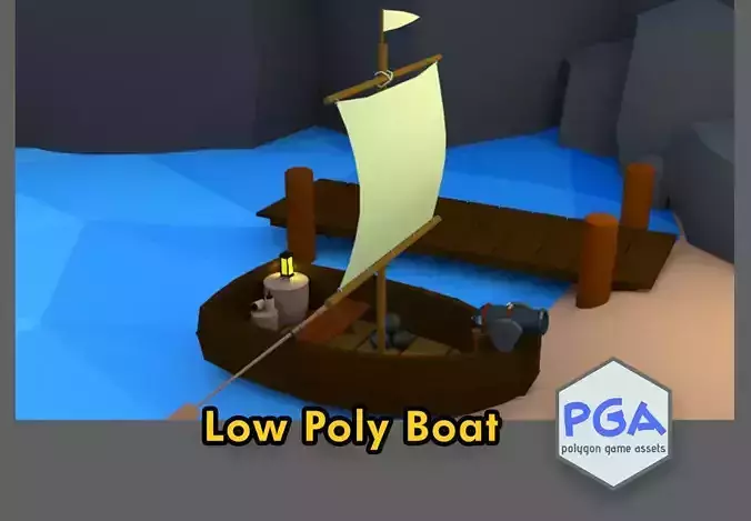 Low Poly Boat Free low-poly 3D model