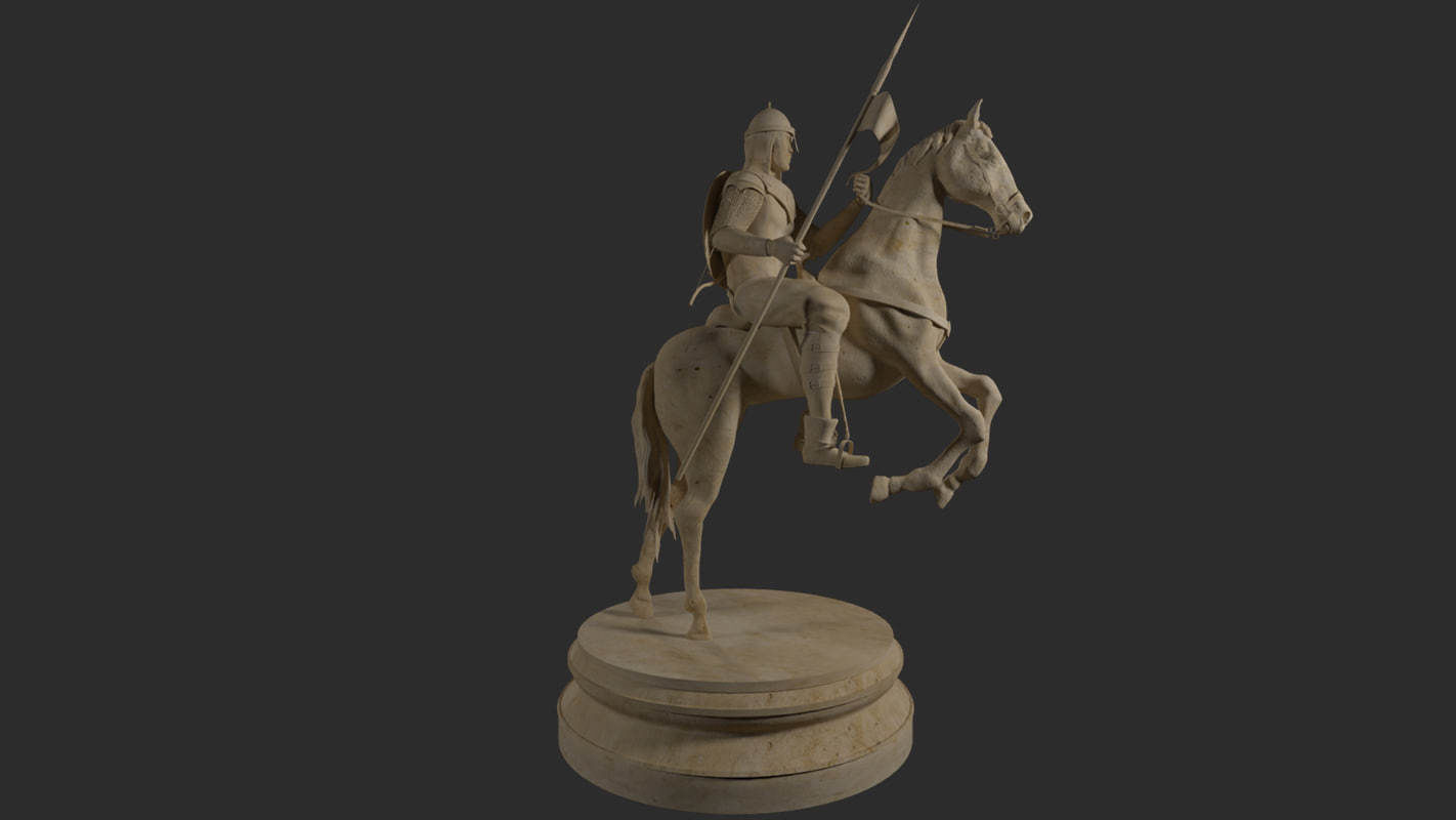 Cavalry Statue 3D model_1