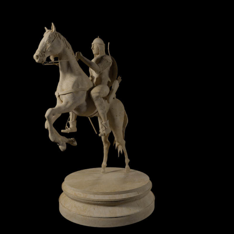 Cavalry Statue 3D model_6
