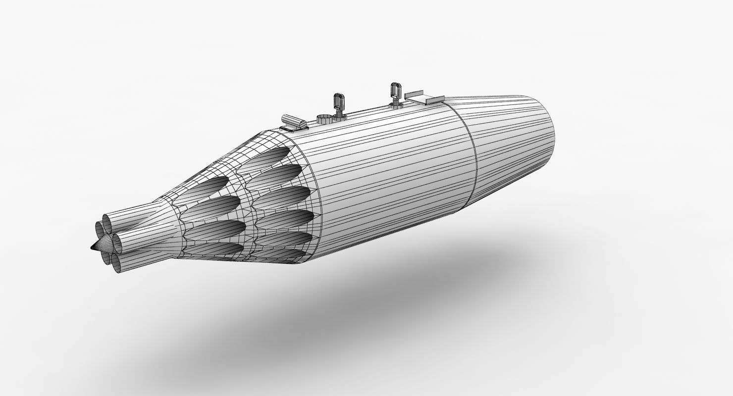 Rocket Launcher UB-32A Low-poly 3D model_10