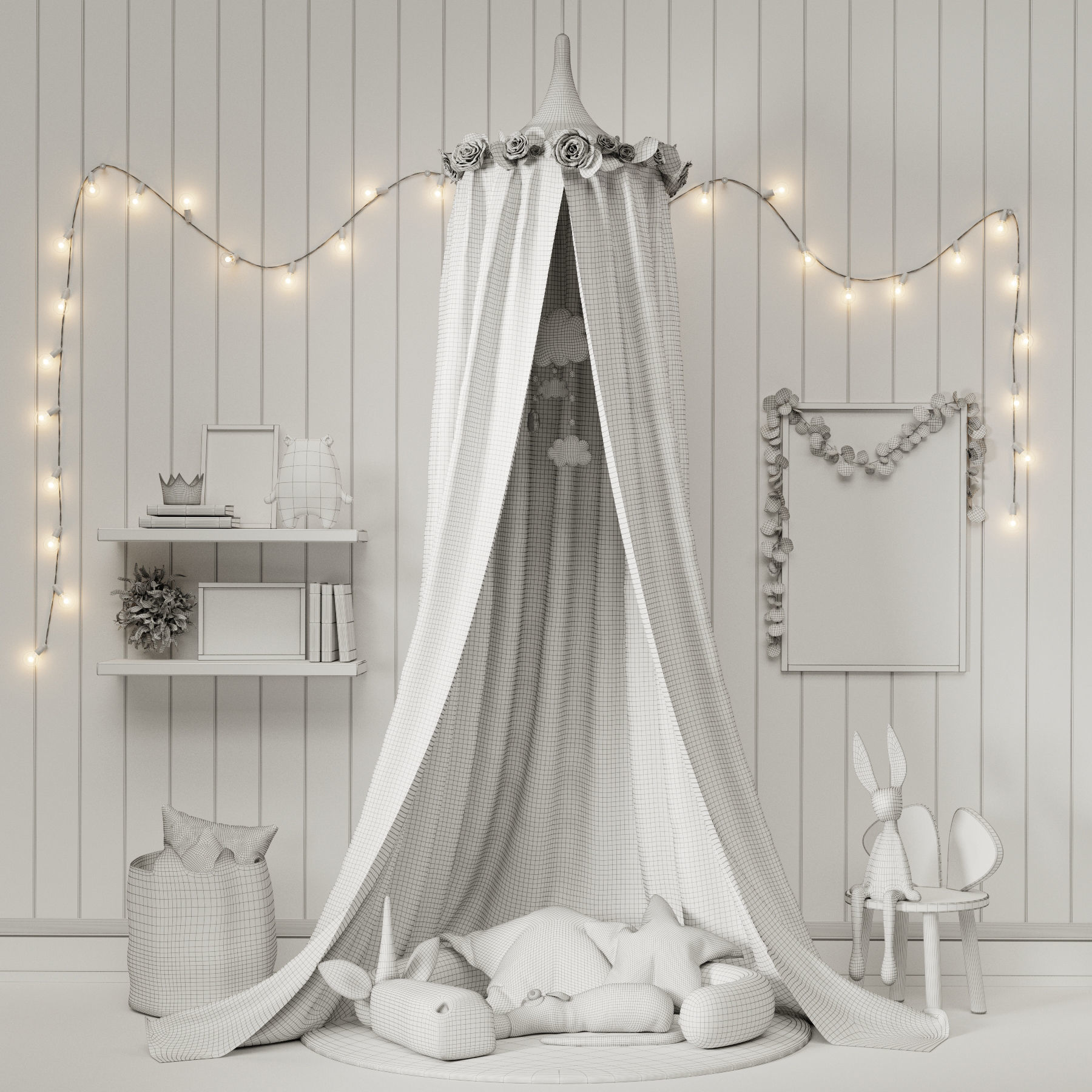 Children play canopy 3D model_1