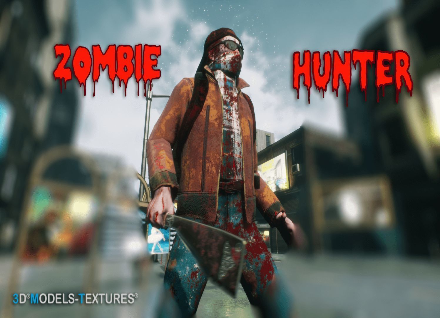 Zombie Hunter Low-poly 3D model_7