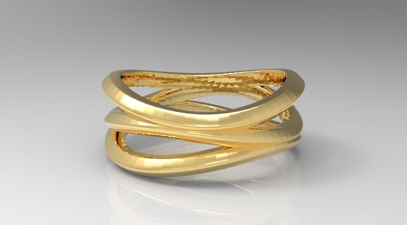 Circles Wave Ring 3D print model_1