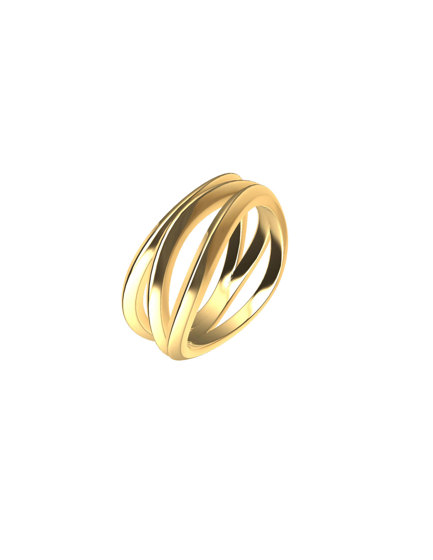 Circles Wave Ring 3D print model_3