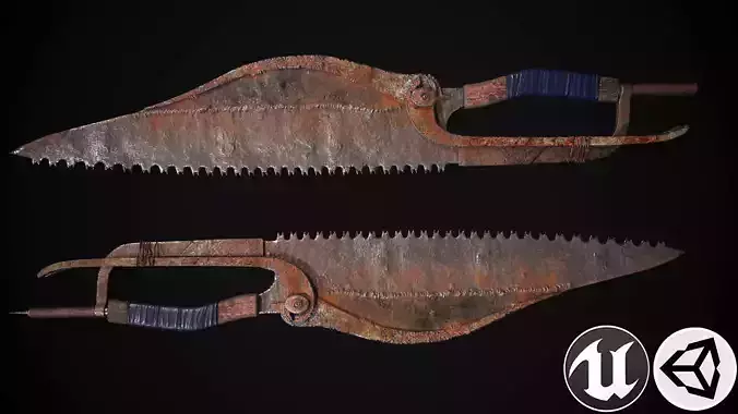 Dagger two rusty saw blades