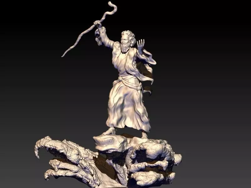 Moses and the red sea opening 3D print model_0