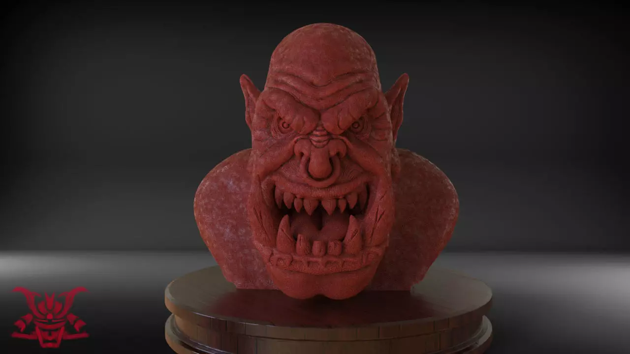 Orc Bust Eyes and Ears Part 2 Timelapse and Model 3D print model_0