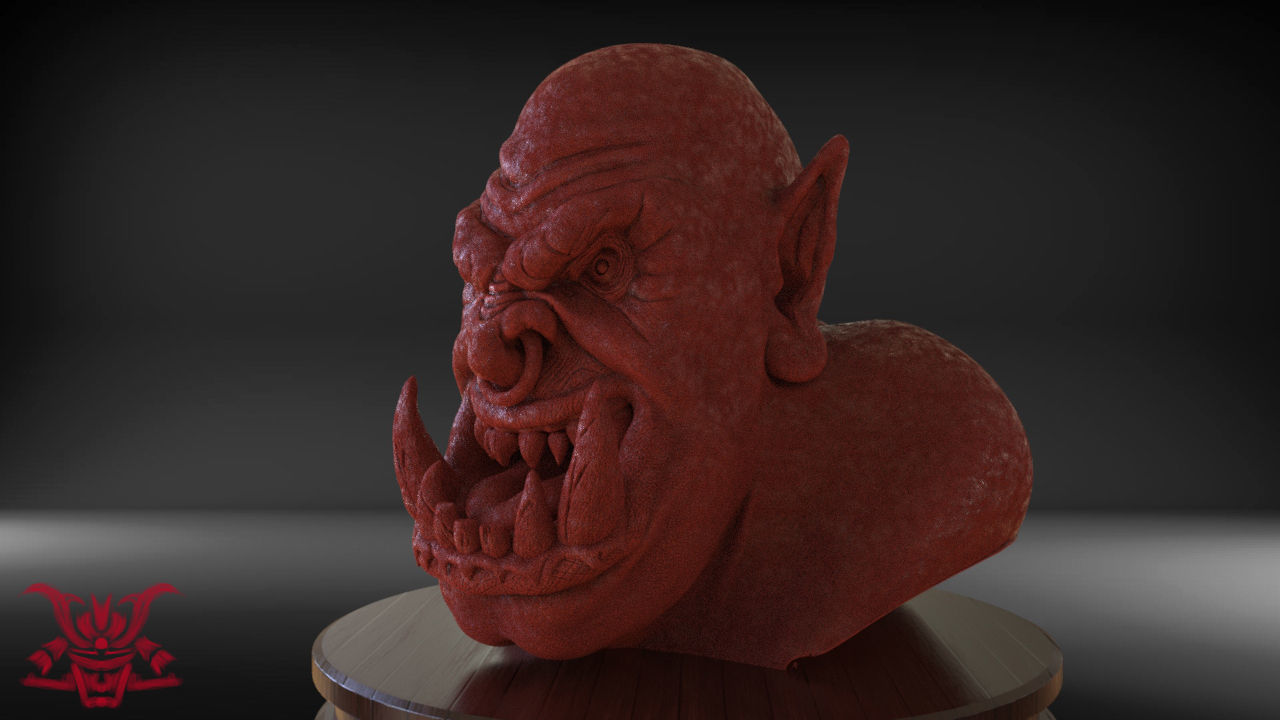 Orc Bust Eyes and Ears Part 2 Timelapse and Model 3D print model_4