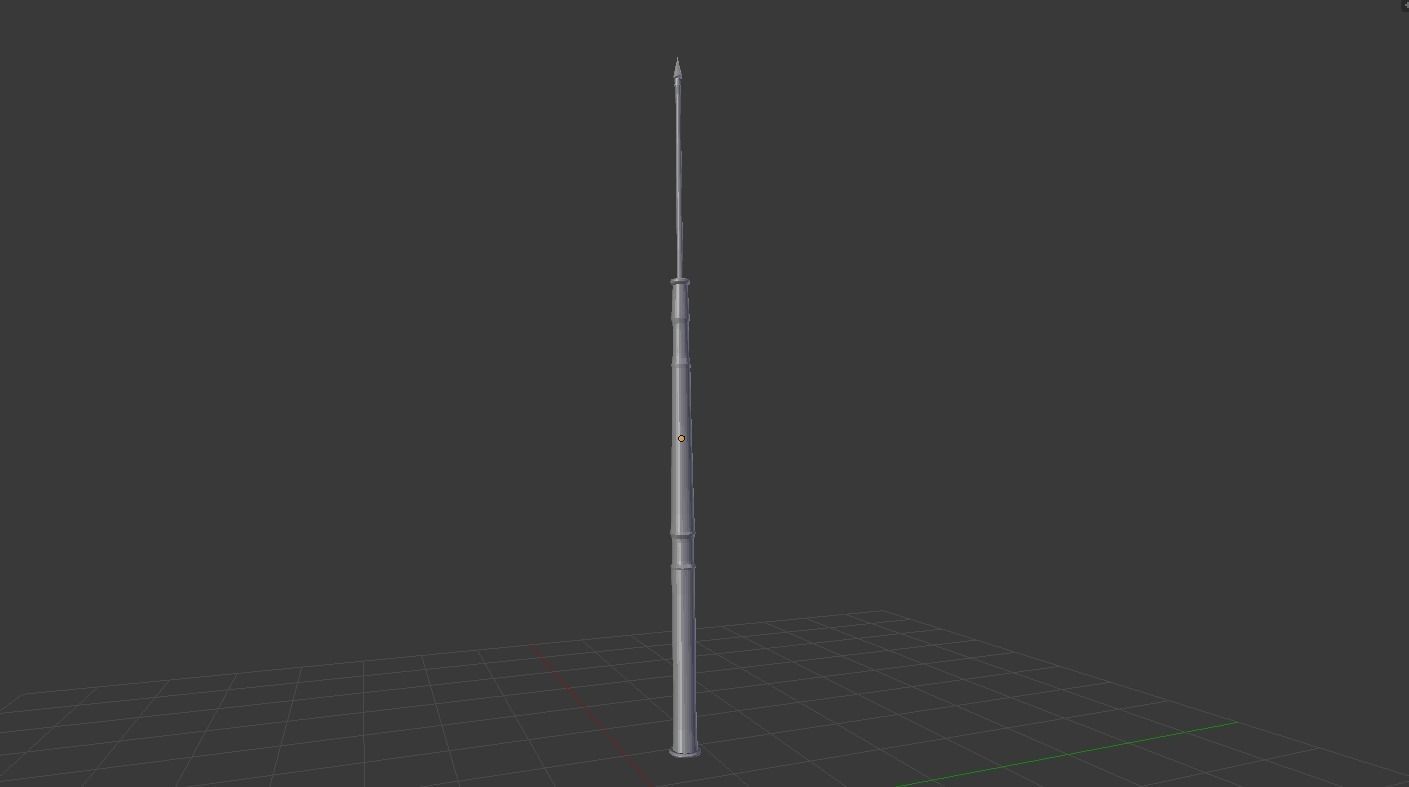 roman spear - pilum Low-poly 3D model_9