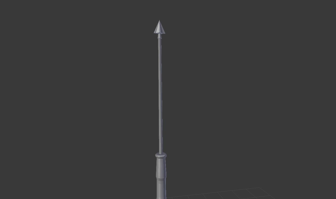 roman spear - pilum Low-poly 3D model_5