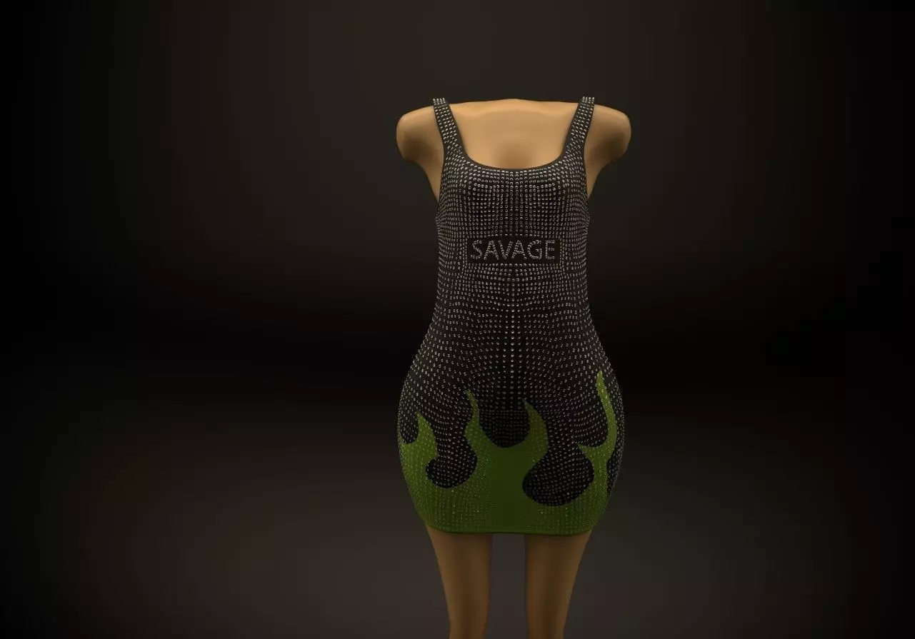 Crystal Dress Free 3D model