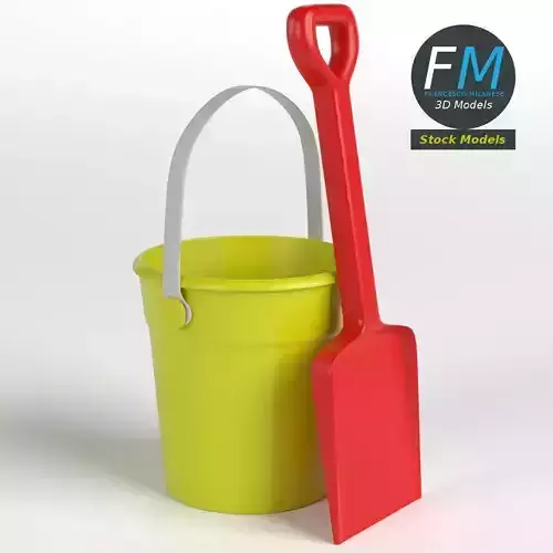 Beach bucket and shovel set