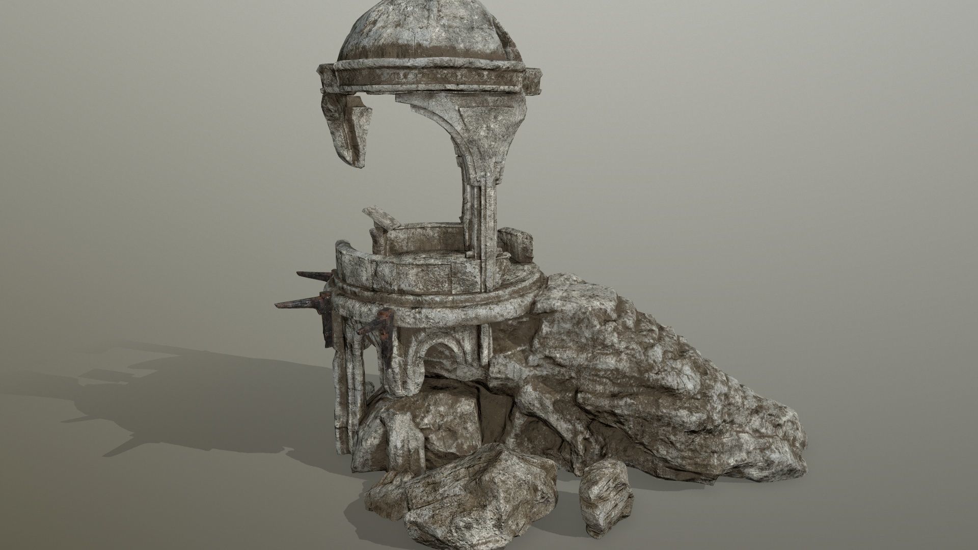 old temple  Low-poly 3D model_1