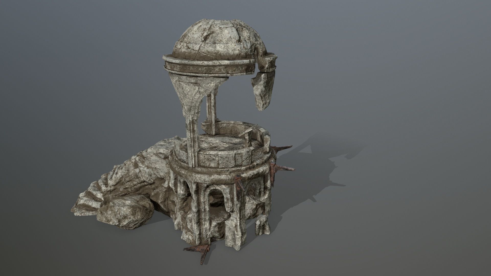 old temple  Low-poly 3D model_11