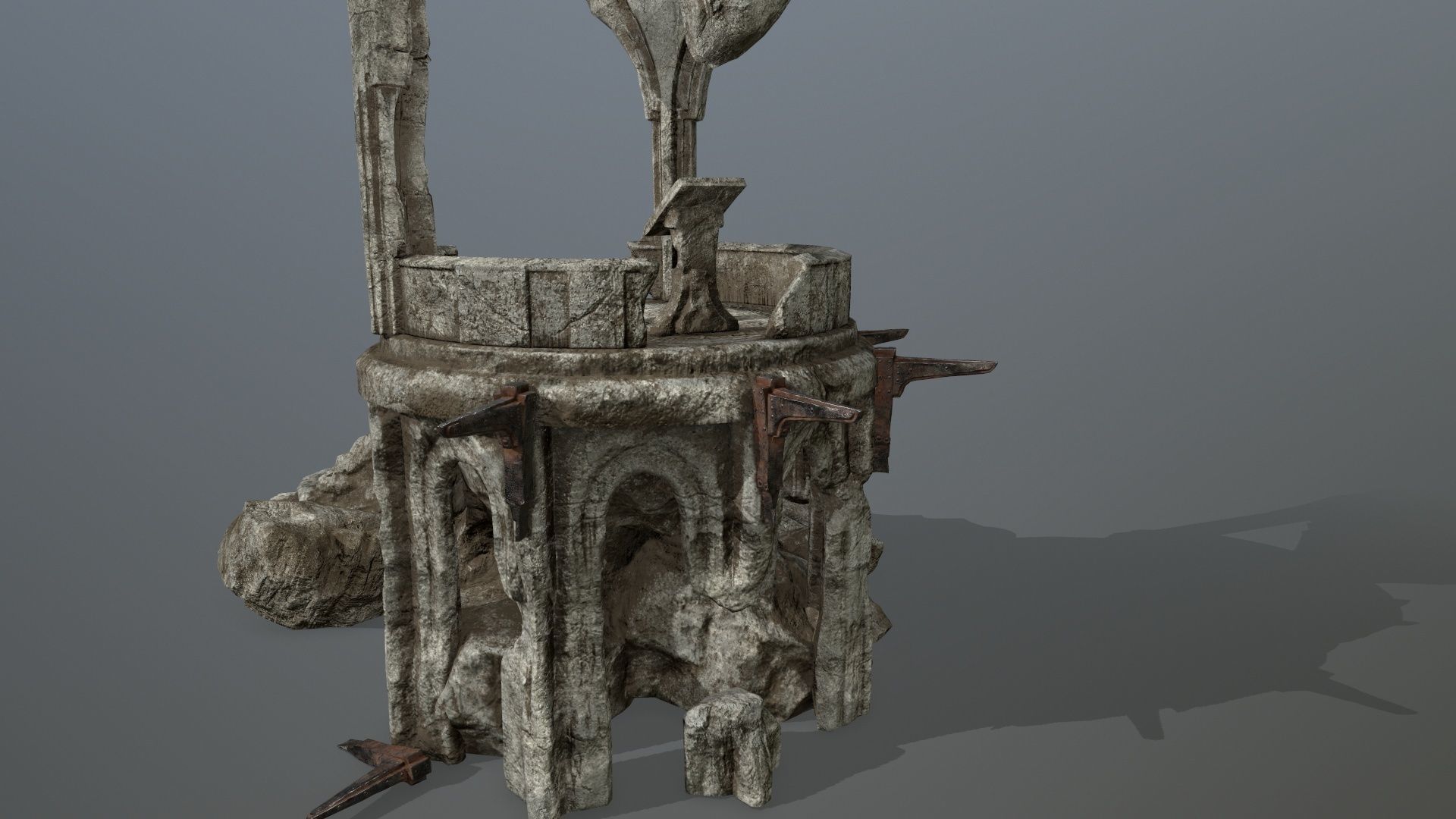 old temple  Low-poly 3D model_12