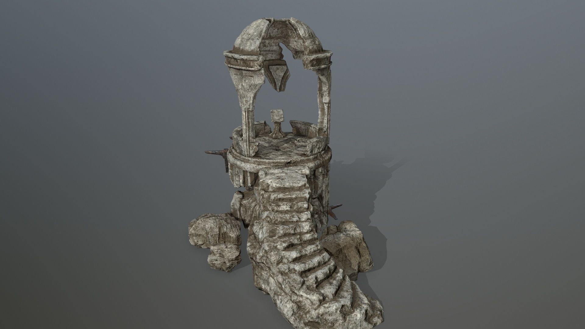 old temple  Low-poly 3D model_5
